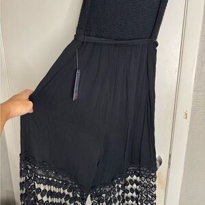 Justify Strappless Black Lace Trim Jumpsuit Size XL